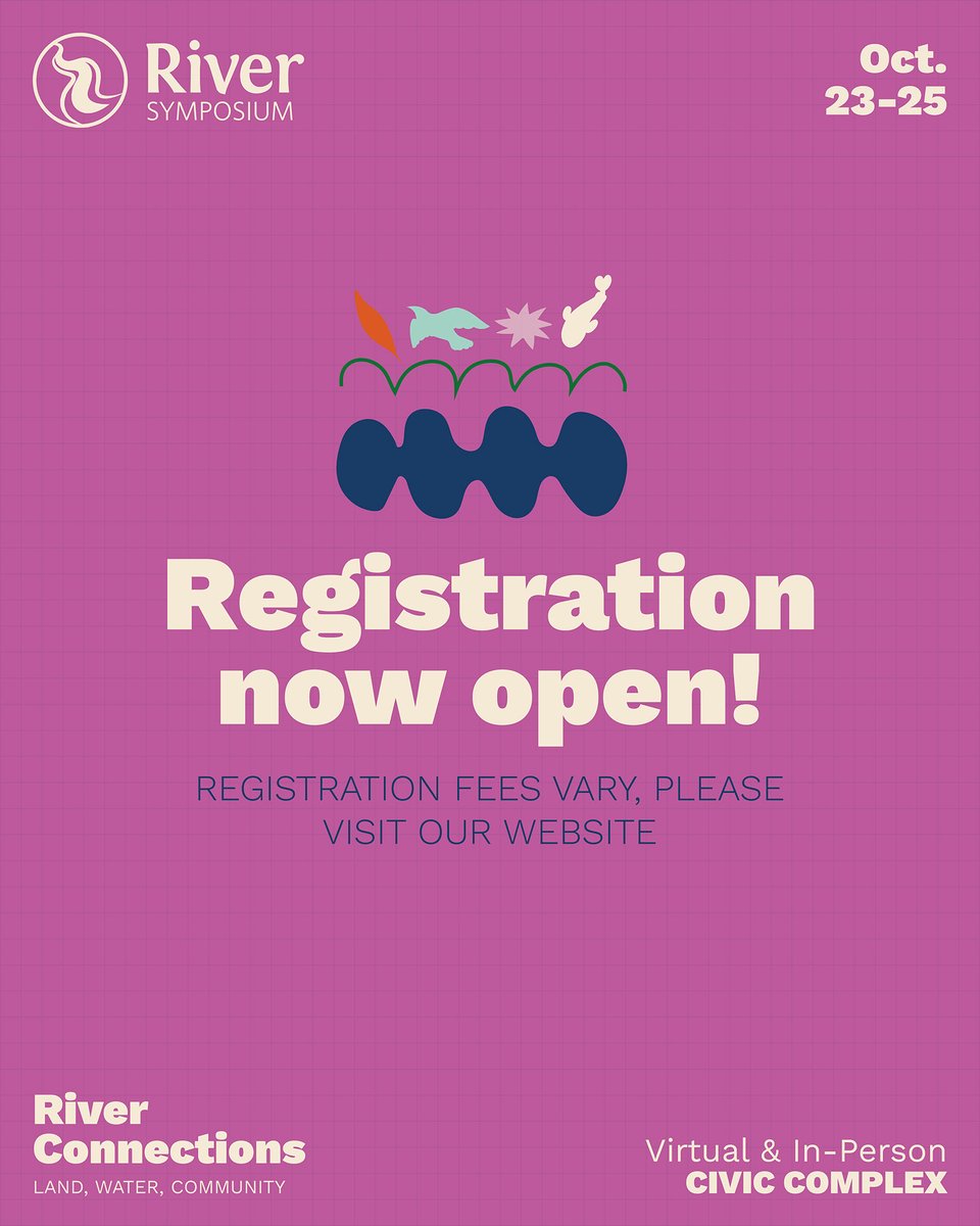 📣 REGISTRATION IS NOW OPEN📣
Register today for the 31st Annual River Symposium to explore River Connections: Land, Water &amp; Community with fellow environmental professionals, community members, academics, and students.
REGISTER TODAY 🔗 loom.ly/1EBGy9A