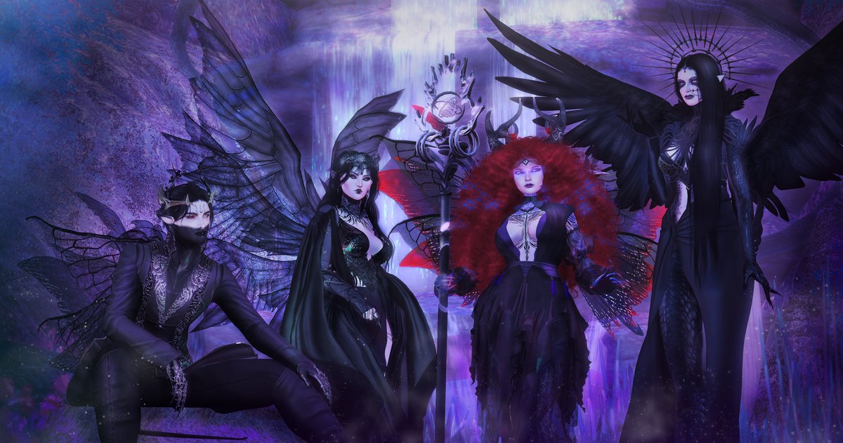 Finally stopped being scared to edit this photo I took of me and the girls at #FantasyFaire2024.

#SecondLife
