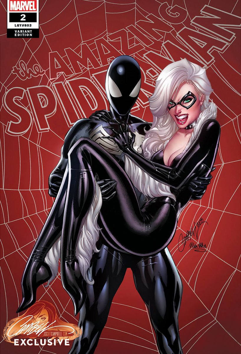 Symbiotized's tweet photo. Symbiote &amp; Black Cat by J. Scott Campbell https://t.co/Xj6VZHZpXA