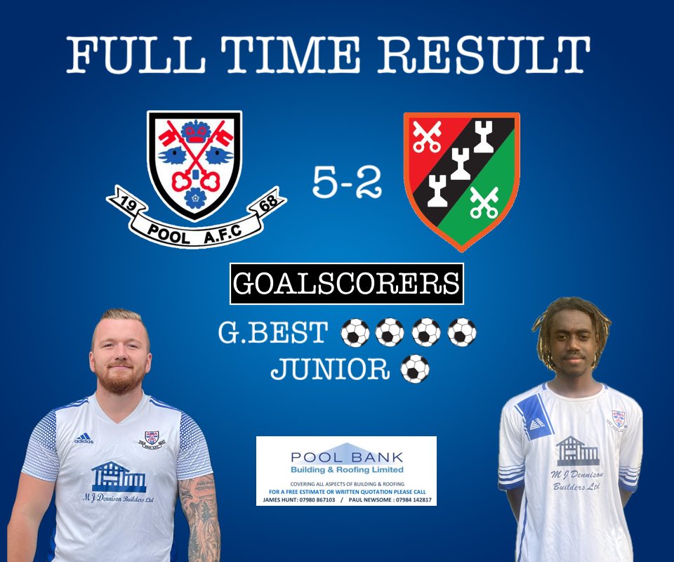 What a night down at the Lane!

The seconds put on a fantastic display to dispatch local rivals @otleytownafc 5-2 and make it two wins from two to start the season.

Striker George Best lived up to that illustrious name with an incredible 4 goal haul! Get in.

#APAW #PoolAFC