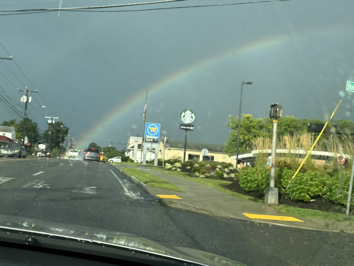 RichHCT's tweet photo. Rainbow in Torrington today. @RachelFrank_CT https://t.co/lVKR3Bbije