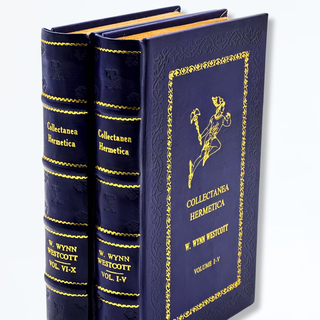 RareBiblio's tweet image. ✨ Presenting the #CollectaneaHermetica by #WWynnWestcott, a #collectors #edition from #Rare Biblio. Bound in luxurious #blue #leather with intricate gold embossing, this edition is a true work of art.