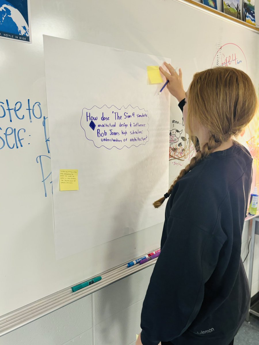 RachelEvans05's tweet photo. Mrs. Galloway’s #APResearch Ss at @BobJonesHigh participated in a Research Question Feedback Gallery Walk & provided feedback on the six criteria for a solid research question. The students’ feedback was relevant & helpful as they continue to hone in on their topic this semester. https://t.co/KvKKSpLNJK