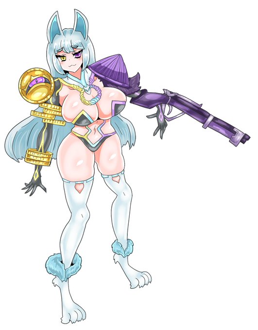 #魔物娘図鑑二次 #魔物娘図鑑 #monstergirlencylopedia #monstergirl 
.             アイコ 
「狐拳のキマイラ」の愛狐ちゃん。 