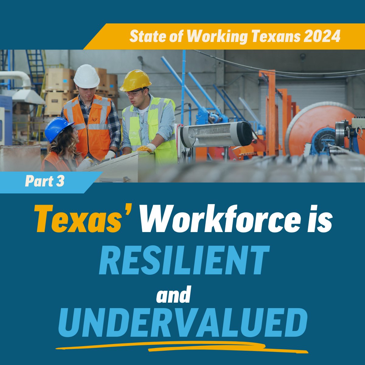 Texas workers are worth a living wage and adequate support. Despite historically high employment, our care, service, and safety workers face persistent challenges in accessing prosperity.

Learn more in Part 3 of the State of Working Texans series: bit.ly/SOWT-3