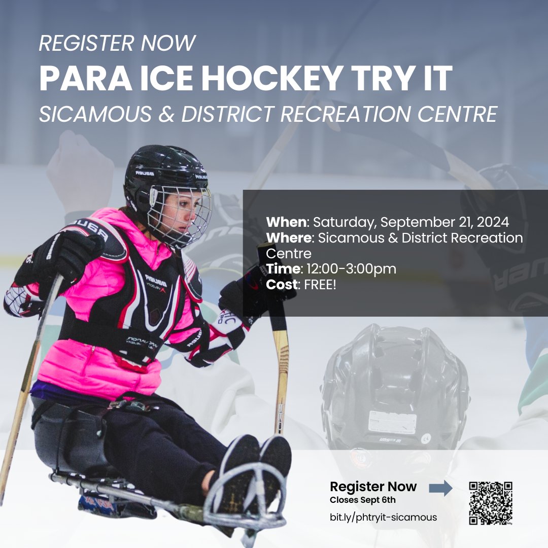 SportAbilityBC's tweet photo. SportAbility is excited to be offering a FREE Para Hockey Community Try It this September!

When: Saturday, September 21, 2024
Who: Open to all ages and abilities
Where: Sicamous &amp; District Recreation Centre
Time: 12:00-3:00pm
Cost: FREE! https://t.co/Fr4WGSuEiW