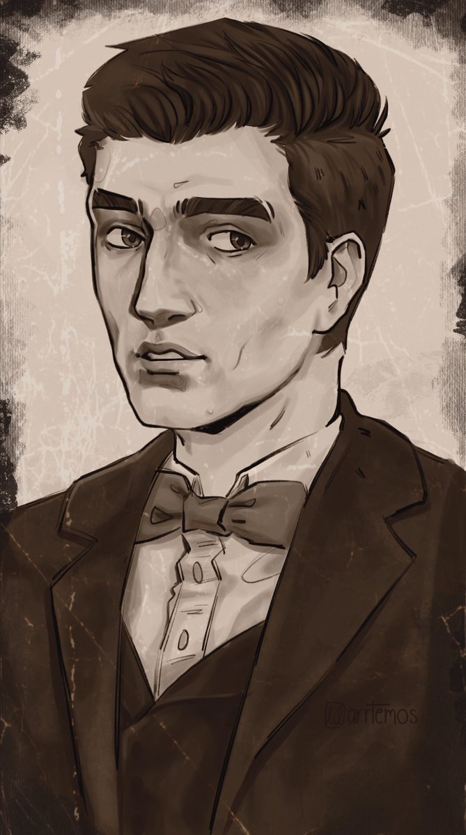 moss (@arrtemos) on Twitter photo Here’s the Edwin portrait I forgot to post 
#deadboydetectives #fanart #digitalart Here’s the Edwin portrait I forgot to post 
#deadboydetectives #fanart #digitalart