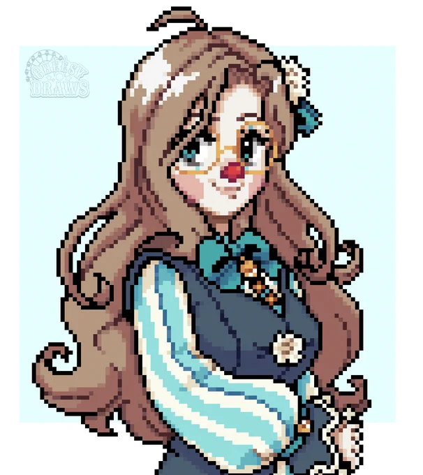 Decided to illustrate myself in the #FieldsofMistria style. Really like how this turned out. First time using Aesprite properly! 