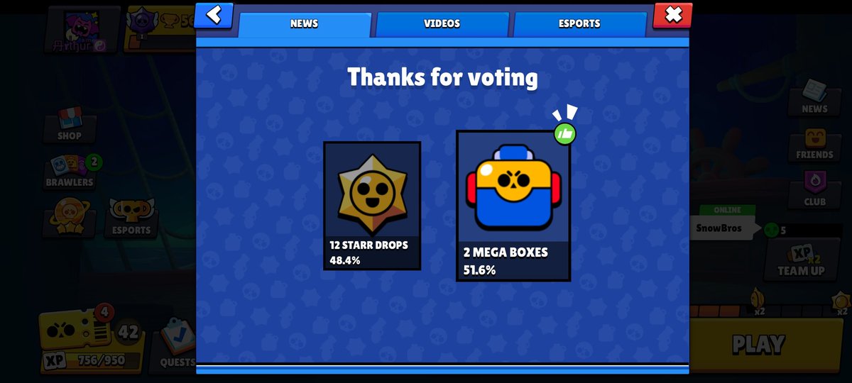 ArthurCastr7's tweet photo. The boxes are a limited event that we don't know if will return to the game, while the star drops are limited, boxes come with gems and beautiful skins, it doesn't make sense for you to want more from something you get all day.
#BoxVsDrops  #Brawlstars #VoteBox  @BrawlStars https://t.co/ykmZ8ZdVlE