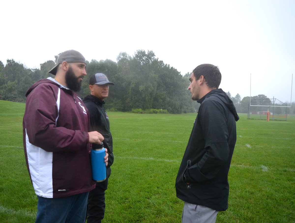 LeRoy_CSD's tweet photo. The Rivals battled the misty wet weather during their first practice for the 2024-25 season @ Hartwood Park today. 
The first game of the season is Sept. 6th @ 7:00pm @ Hartwood Park vs Batavia
#rivalsfootball 🏈 https://t.co/FugxvNsrRO
