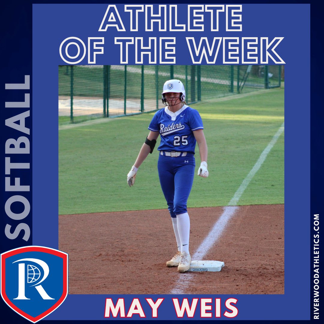Congratulations to our Athlete of the Week!

Sophomore <a href="/MayWeis2027/">May Weis</a> has been a top contributor on Riverwood's Varsity Softball team thus far this season. Read more from Coach <a href="/philbyrd32/">philbyrd32</a> ⏩️ riverwoodathletics.com/2024/08/19/riv…