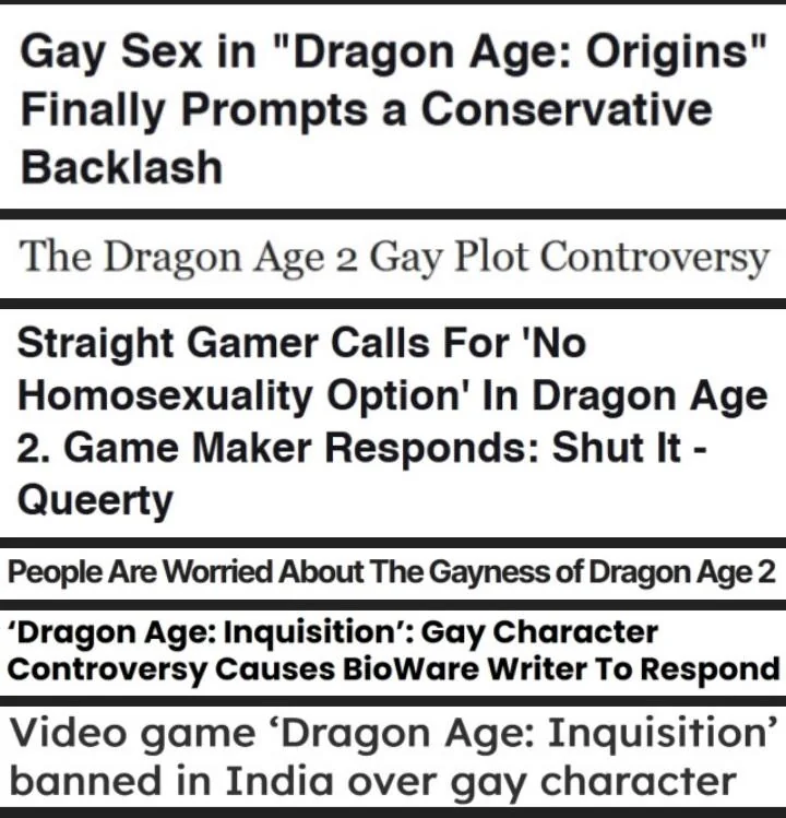 ElfrootSmoker's tweet photo. You see random dudes saying that Dragon Age is woke now and you can always tell they are tourists, because Bioware always faces some sort of backlash over having queer representation in the games 💀 https://t.co/03dejA6OFa