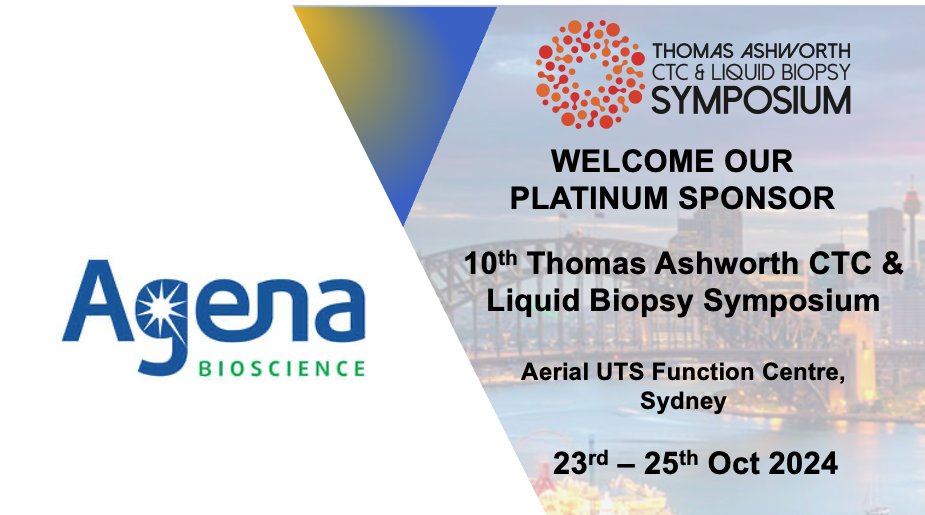 Thomas Ashworth CTC and Liquid Biopsy Symposium (@tasliquidbiopsy) on Twitter photo Please welcome our Platinum Sponsor for #TAS2024 <a href="/Agena_Bio/">Agena Bioscience</a>
Early Bird Registrations are open: liquidbiopsy.org.au/registration-3………
Don't forget about coming to our Gala conference dinner to be held on Thursday 24th October. Please welcome our Platinum Sponsor for #TAS2024 <a href="/Agena_Bio/">Agena Bioscience</a>
Early Bird Registrations are open: liquidbiopsy.org.au/registration-3………
Don't forget about coming to our Gala conference dinner to be held on Thursday 24th October.