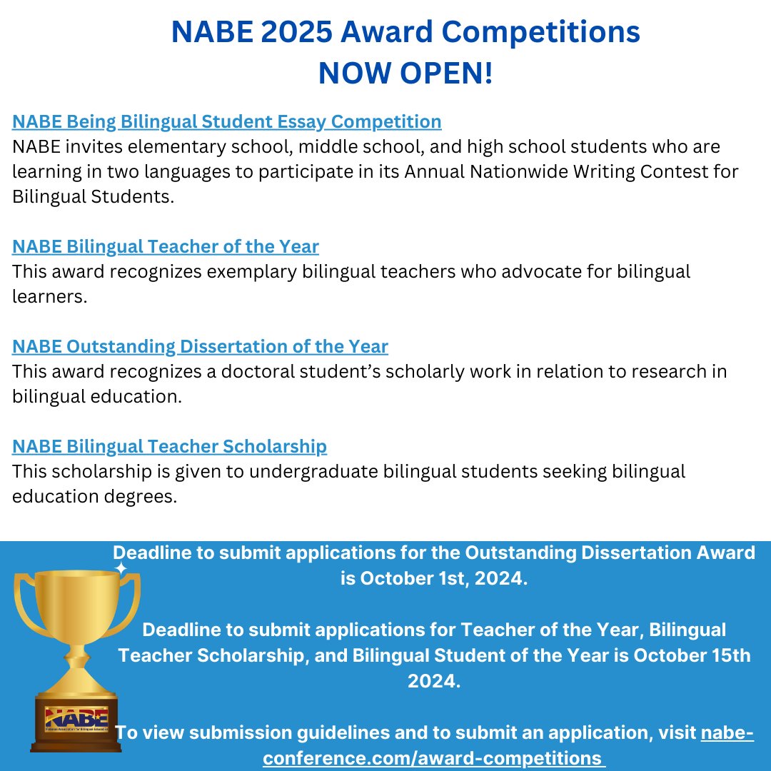 #NABE2025 Award Competitions are NOW OPEN! Visit nabe-conference.com for guidelines
