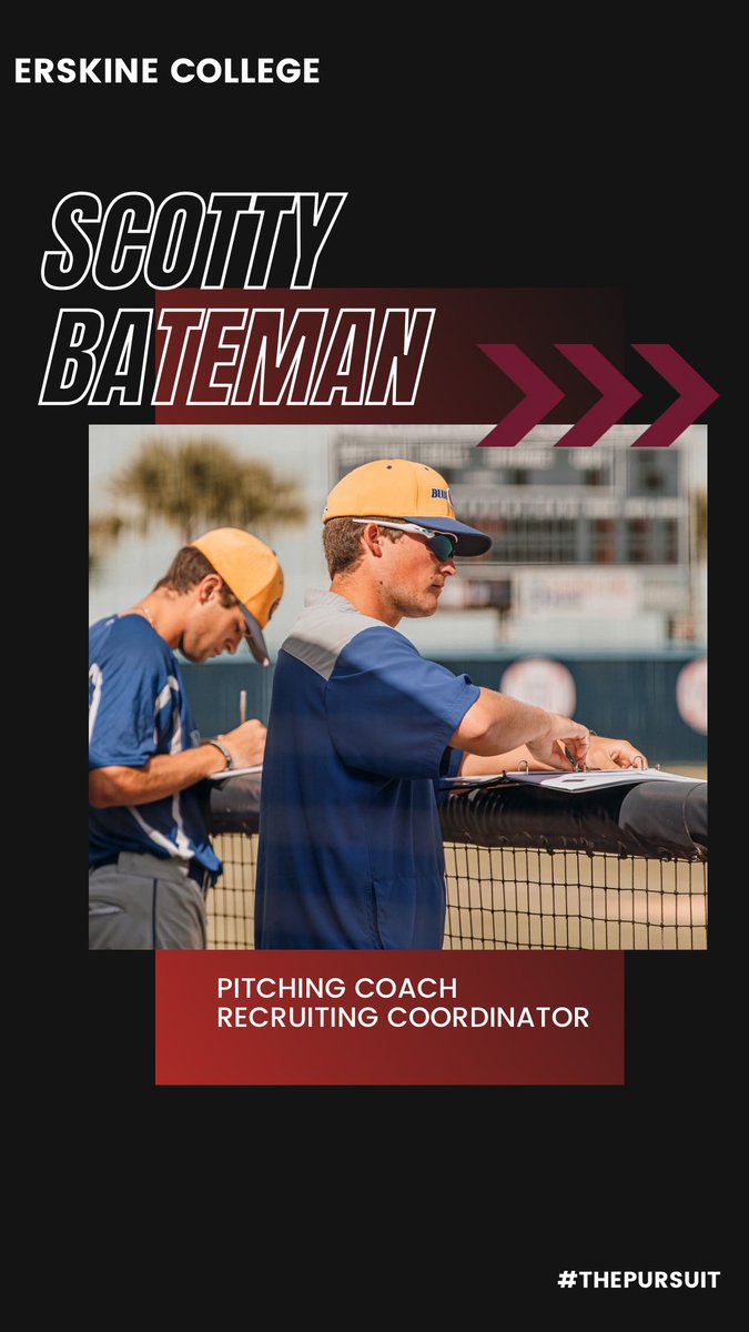 Welcome our new Pitching Coach/Recruiting Coordinator Scotty Bateman to our Erskine College Baseball Family! 
#ThePursuit #WheelsUp
