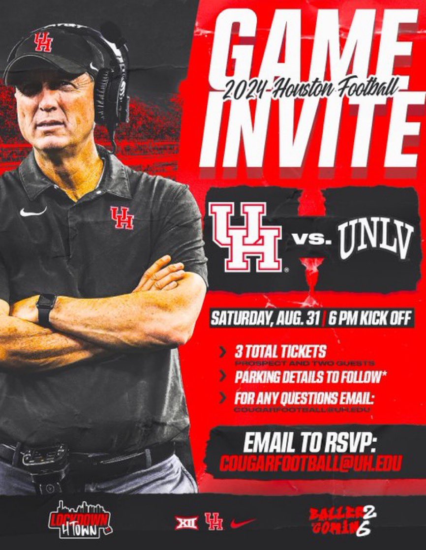 Appreciate the game day invite <a href="/UHCougarFB/">Houston Football</a> <a href="/Jake_Pittman11/">Jake Pittman 🐾</a> <a href="/wesley_fritz/">Wes Fritz</a> <a href="/CoachShawnBell/">Shawn Bell</a>