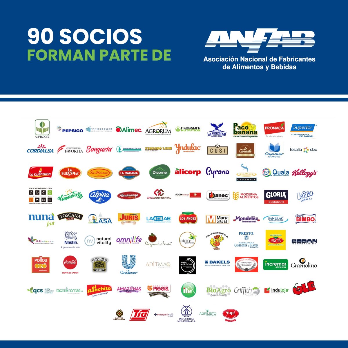 ANFAB_Ec's tweet photo. En #ANFAB, impulsamos el desarrollo de nuestros socios por medio del fomento de un entorno regulatorio óptimo, con una vocería unificada y el impulso de proyectos que promuevan la productividad y el crecimiento de la industria, alineados con tendencias locales e internacionales. https://t.co/zZ2KFFYohL