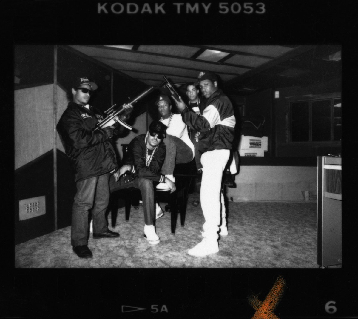 If you've arrived to web3 in the past year, you know my synthetic work- but I've been making photographs since the late 80's. For #WorldPhotographyDay this is one of my earliest photographs, a portrait of artists NWA recording their mega platinum album Straight Outta Compton.