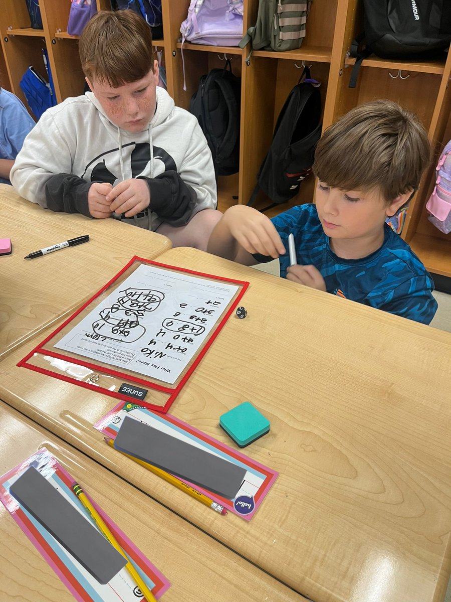 Kicking off math instruction today with a round of “Who Has More?” 🤓