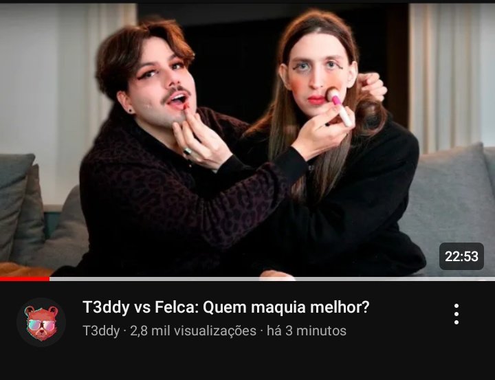 T3ddy vs Felca: Quem maquia melhor? 

youtu.be/d5kzq-DICBc?si…