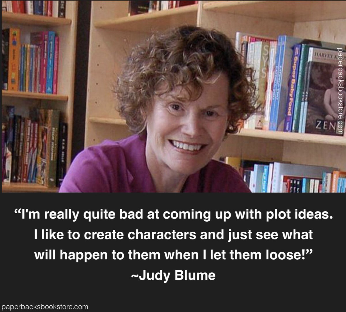 Paperbacks_Plus's tweet image. ❤️✒️📖
“I&apos;m really quite bad at coming up with plot ideas. I like to create characters and just see what will happen to them when I let them loose!” ~Judy Blume 

#plotideas #letthemloose #JudyBlume #artofwriting #onwriting #writer #storyteller #writingtips #writers #writing