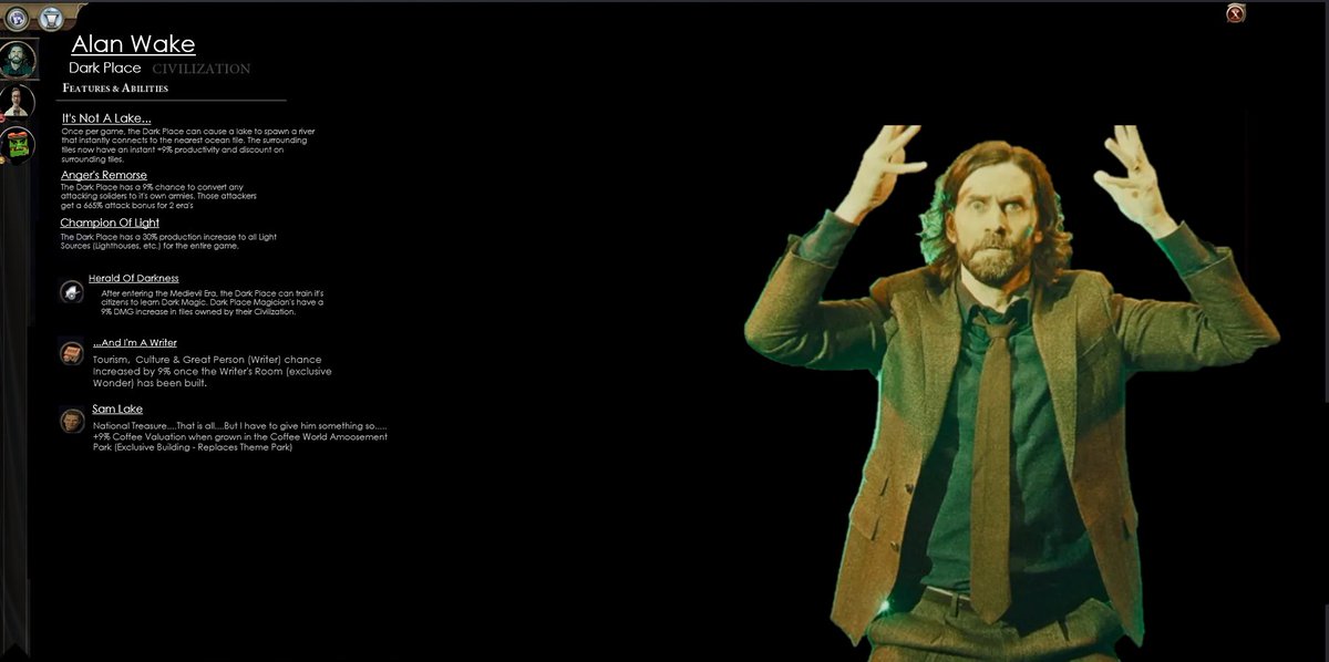 The Crossover that only exists in my mind. <a href="/alanwake/">Alan Wake 2</a> x <a href="/CivGame/">Sid Meier's Civilization VII</a> 

Also, what happens when I'm sitting feeling creative but not sure what to do.