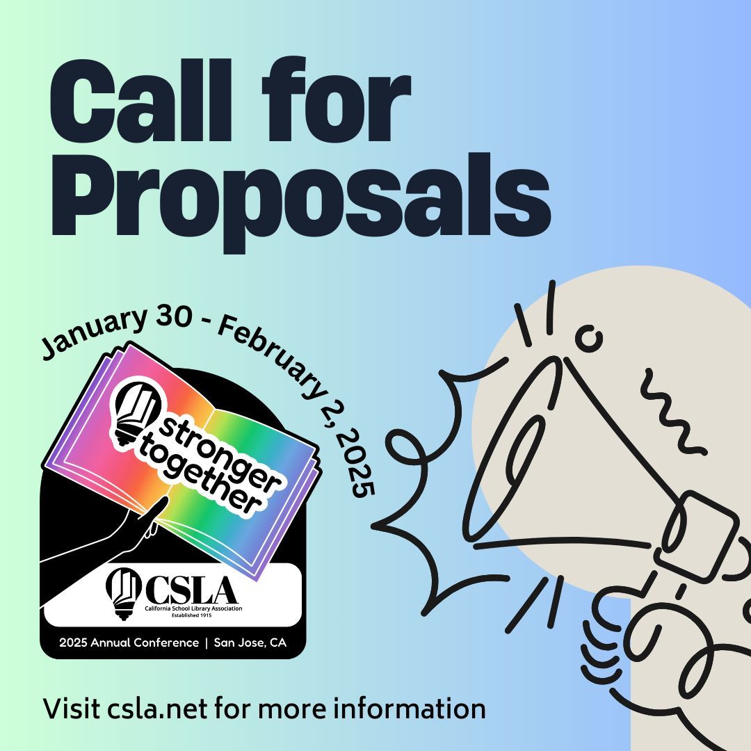 CSLA (@4csla) on Twitter photo Do you have a great idea, tips and tricks, events or more that you could share at the CSLA conference Jan 30-Feb 2 in San Jose? The California School Library Association would love to hear from you! The deadline for submissions is midnight, August 30.
Visit the link in our bio! Do you have a great idea, tips and tricks, events or more that you could share at the CSLA conference Jan 30-Feb 2 in San Jose? The California School Library Association would love to hear from you! The deadline for submissions is midnight, August 30.
Visit the link in our bio!