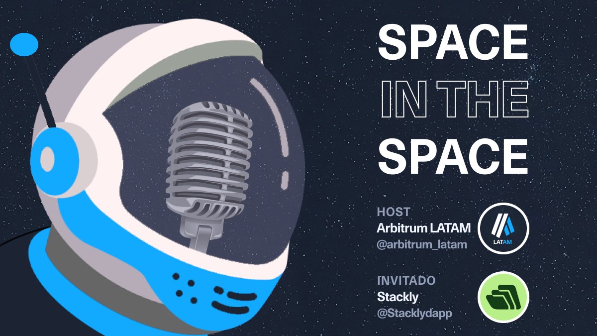 Mañana volvemos con un nuevo episodio de Space in the Space🎙 

Esta vez con <a href="/iamnicki15/">Nicki | iamnicki.eth</a>  de <a href="/Stacklydapp/">Stackly DCA</a> 
17hs 🇦🇷 🇺🇾 
16hs 🇨🇱 
15hs 🇨🇴 
14hs🇲🇽

Los esperamos!