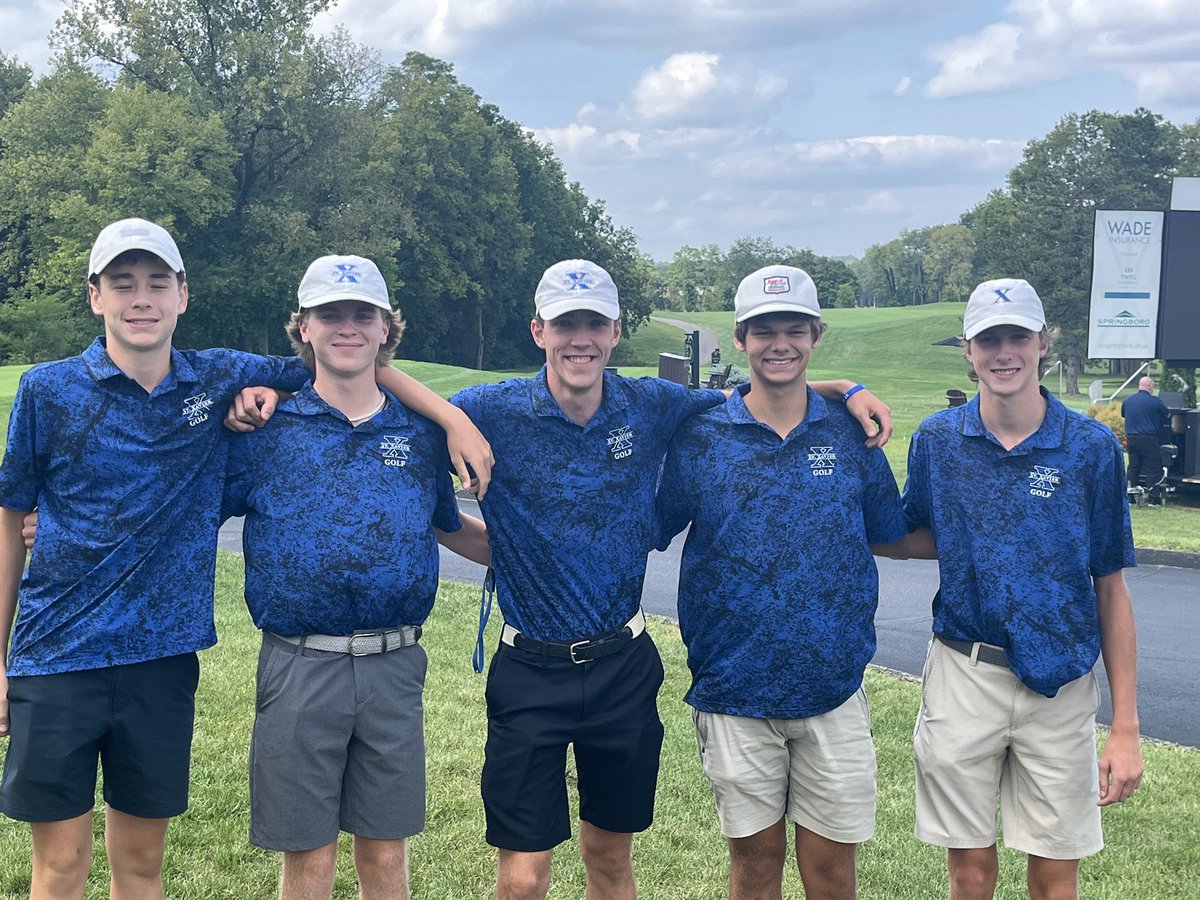 StX_Golf's tweet photo. Bombers get 5th in a tough day at Heatherwoode in the Springboro invite. Paquette lead the squad with a par club 71 followed along by 80 from Zieker, 81 from King, and a 84 from Hunstad. https://t.co/KXw6I9x93r