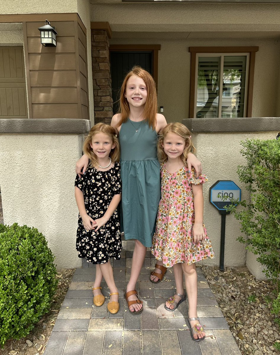 nkdoering's tweet photo. A bit late, but these three rocked their first day of school last Monday! Proud parents here, excited for another year in the district that means so much to our family. Here’s to a year full of learning, growth, and making memories! #CCSD 📚✏️✂️ https://t.co/Cas5ZTOAYB