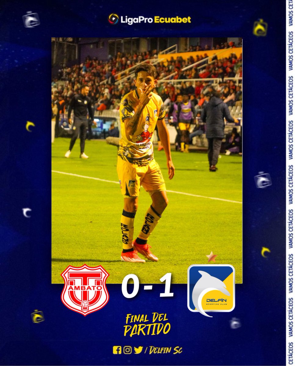 🏆 <a href="/ligaproec/">LigaPro</a> 
Vamos Delfín! 🐬💪🏼
✅Final de partido 90’ PT⏰
⚽️ TÉCNICO 🆚 DELFÍN 
#delfínsc #elorgullodemanabí
