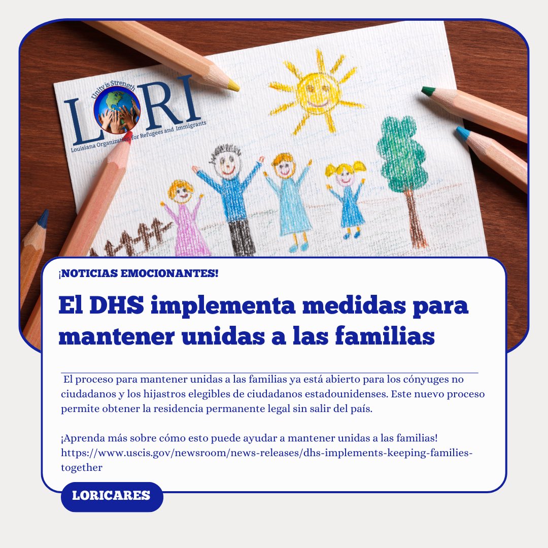 LoriUSA_'s tweet image. BREAKING: Noncitizen spouses of U.S. citizens can now apply for the Keeping Families Together process! This initiative reduces uncertainties and barriers in our immigration system. 

Stay informed and explore your options today! 🌍🔗 

#uscisupdate #keepingfamiliestogether