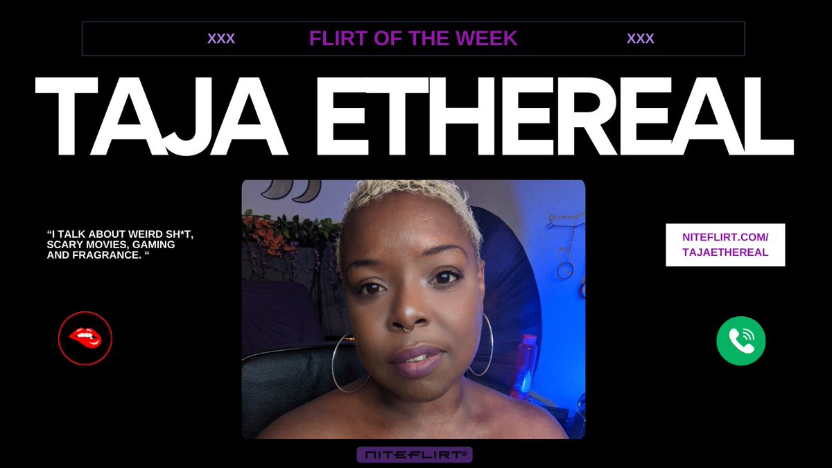 @NiteFlirt (@niteflirt) on Twitter photo Excited to announce <a href="/TajaEthereal/">TajaEthereal</a> as our #FlirtOfTheWeek! 😍
☎️ Call her on NiteFlirt and make your day special!
🔗 niteflirt.com/TajaEthereal#
.
#phonesex #cybersex Excited to announce <a href="/TajaEthereal/">TajaEthereal</a> as our #FlirtOfTheWeek! 😍
☎️ Call her on NiteFlirt and make your day special!
🔗 niteflirt.com/TajaEthereal#
.
#phonesex #cybersex