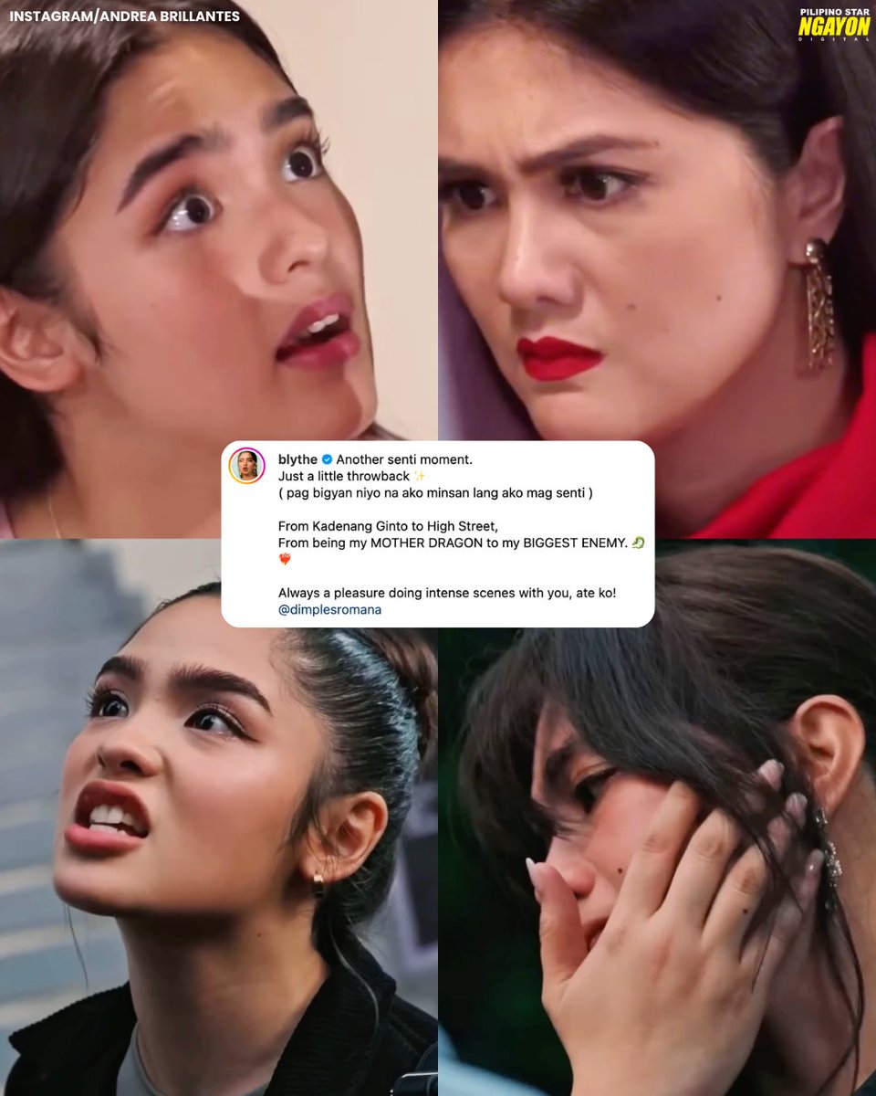 psngayondigital's tweet photo. 'FROM BEING MY MOTHER DRAGON TO MY BIGGEST ENEMY 🐉❤️‍🔥'

Aktres na si Andrea Brillantes, nag-post sa social media ng ilan nilang intense scenes ng aktres na si Dimples Romana mula sa "Kadenang Ginto" at "High Street." https://t.co/2sU84ErBS8