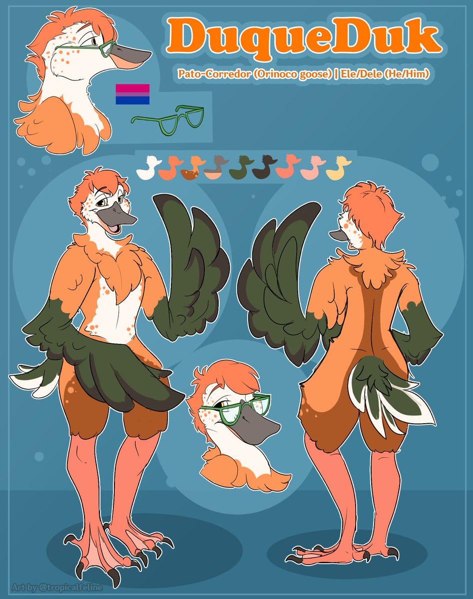Just finished this refsheet for a local friend ! 🦆 
Anthro birds have my heart