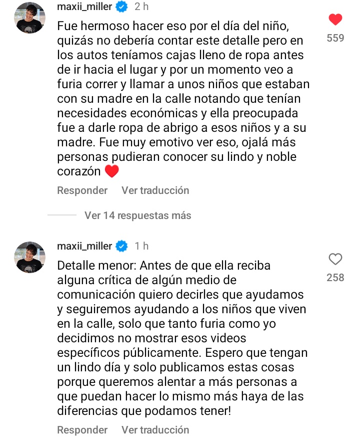 Lo que escribió Maxi Miller sobre lo que hizo Furia en el día de niño 🥺 me muero del orgullo que siento x ella