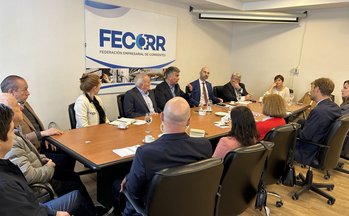 FECORRctes's tweet photo. @UEenARG Además, los representantes europeos expresaron su interés en incrementar la participación en el comercio y la inversión en la Argentina 🇦🇷 y en Corrientes, desarrollando emprendimientos productivos, industriales, comerciales y de servicios en la provincia. https://t.co/njJd1XDwzo