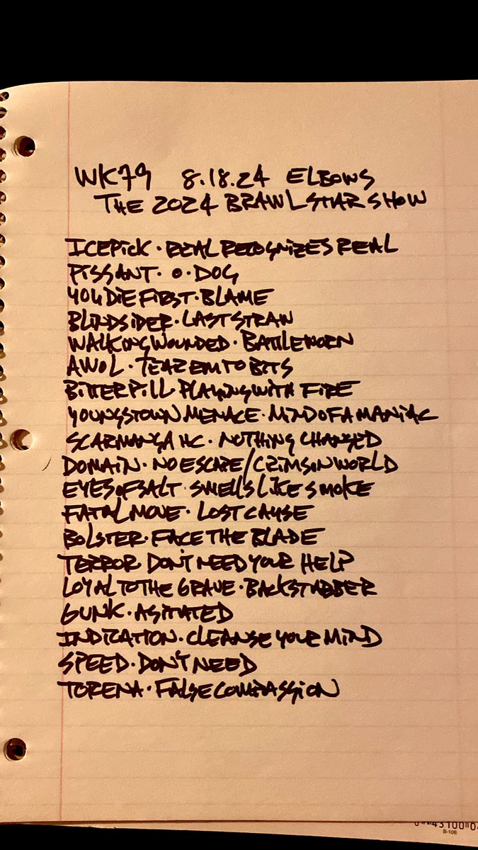 Red03960277's tweet image. EnS
Playlist 8-18 Brawl Stars
Replay 8-22 8-9pm EST
@Kidtastrophy @MrKennyKidd @terrorhardcore @Torenahc @DAZE_STYLE @DannyDiablo @gangcalledspeed @lastriderecords @flatspotrecords @YouDieFirst_ @Collyderecs @awolhc @indicationhc @bolsterhardcore @loyaltothegrave @WalkWoundOH