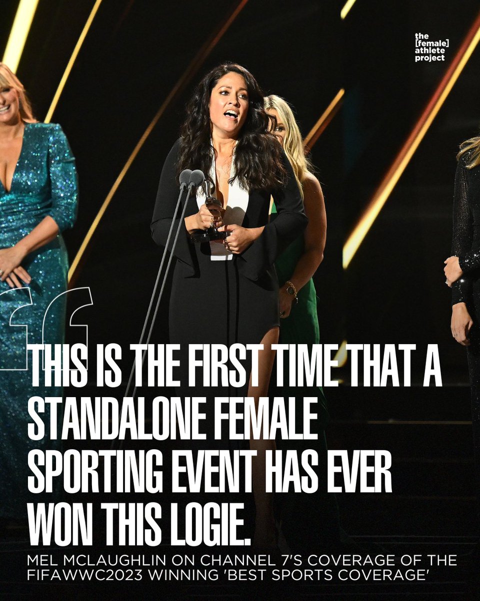 Channel 7’s coverage of the FIFA Women’s World Cup 2023 was named ‘Best Sports Coverage’ at the 2024 TV Week Logie Awards on Sunday night.

Channel 7 presenter Mel McLaughlin, accepting the award said, “This is the first time that a standalone female sporting event has ever won