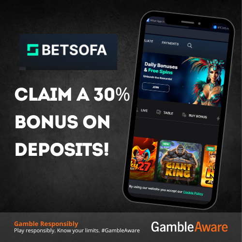 coindesktimes's tweet photo. 🔥 Wednesday &amp; Thursday Bonus at BETSOFA Casino! 

🔥  Claim a 30% bonus on deposits!  

👉 https://t.co/VcOAzuSkXw  

#Bonus #Casino #BetSofa https://t.co/cP2TAk1kbI