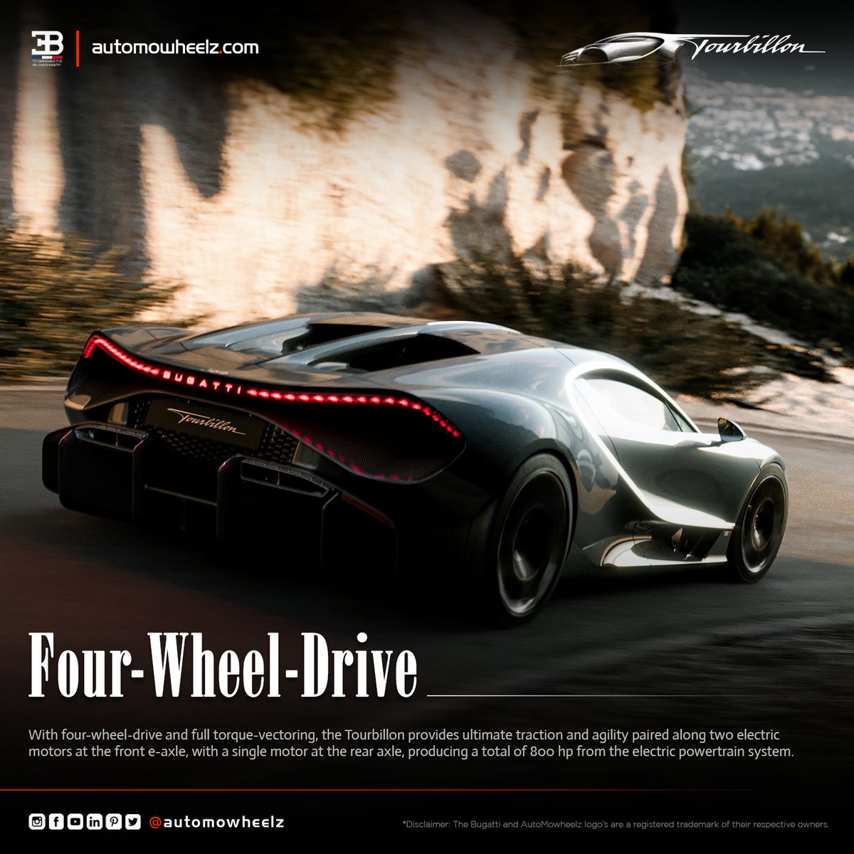 AutoMowheelz's tweet photo. Bugatti Tourbillon - Four Wheel Drive

#BUGATTI #Tourbillon #BUGATTITourbillon #AutoMowheelz #bugattilifestyle #PourLÉternité #Hypercar #hypercars #billionairemindset #billionaire #bugattichiron #bugattiveyron #bugattirimac #bugattibolide #TrendingNow #Trending https://t.co/a9Iz6t2qtV