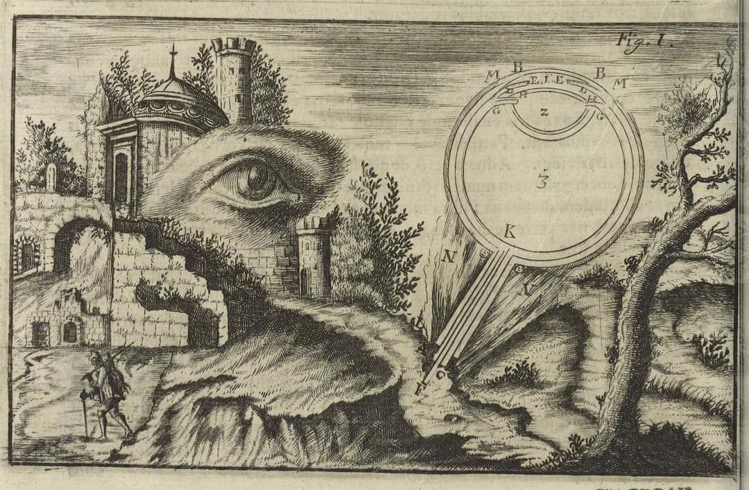 H4R00_'s tweet image. By Johann Zahn 
Oculus Artificialis (1685)

#opticalinstruments #cameraobscura #magiclantern #surreal #illustration
