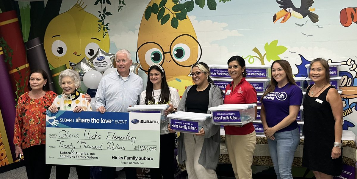 Peggy Lara (@thedrlara) on Twitter photo Hicks Family #Subaru presented teachers w/ a generous donation to help better serve <a href="/HicksSchool/">Gloria Hicks Elementary School</a> <a href="/CCISD/">CCISD</a> students. Thank YOU! <a href="/SubaruNewsRoom/">Subaru Newsroom</a> π π π Hicks Family #Subaru presented teachers w/ a generous donation to help better serve <a href="/HicksSchool/">Gloria Hicks Elementary School</a> <a href="/CCISD/">CCISD</a> students. Thank YOU! <a href="/SubaruNewsRoom/">Subaru Newsroom</a> π π π