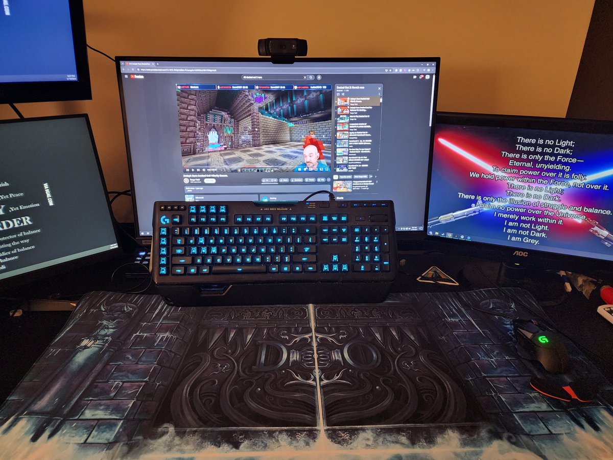 Ult_Glitch's tweet photo. @TangoTekLP Finally got to break out this amazing desk mat after retiring my old one. Figured I'd rewatch some Decked out 2 runs as while I'm at it. :D Which episode/hermit run was your favorite? https://t.co/uL5vKeLVxa