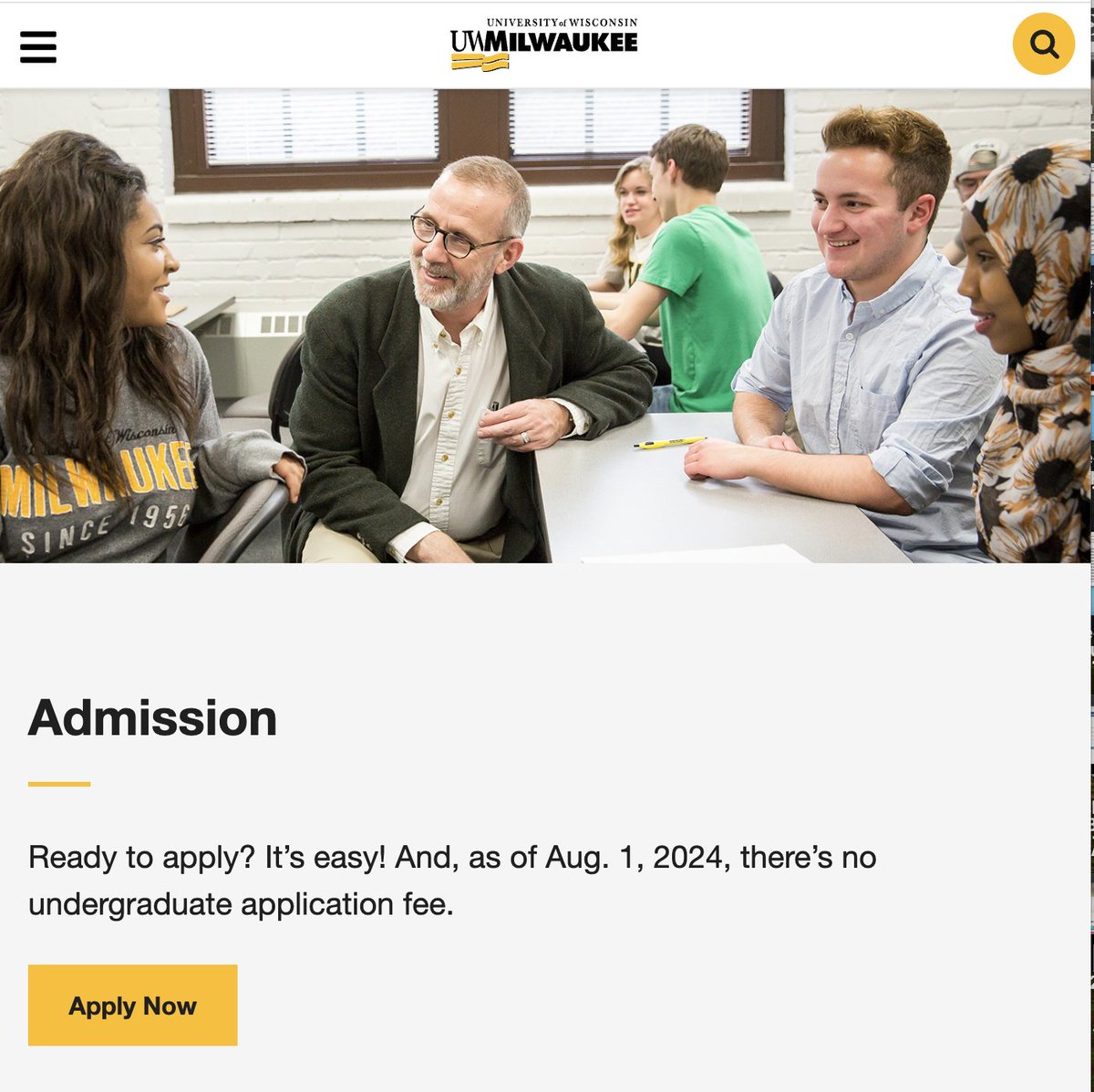 MrPhr3d's tweet image. Did you know undergraduate applications to the University of Wisconsin-Milwaukee are FREE?!  💸 Don’t miss out. Apply now!
Follow The Fred Effect on all social media platforms 
#UWMilwaukee #freecollege #undergrad #collegebound #ApplyNow