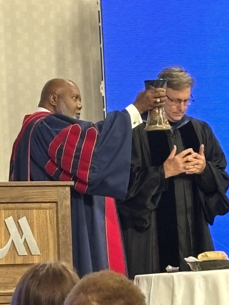Celebrating communion with Dr. Elvin Sadler and Dr. Scott Kisker at my LAST DMin intensive at <a href="/unitedseminary/">United Seminary</a>!

That doctorate is coming fast! Praise God!