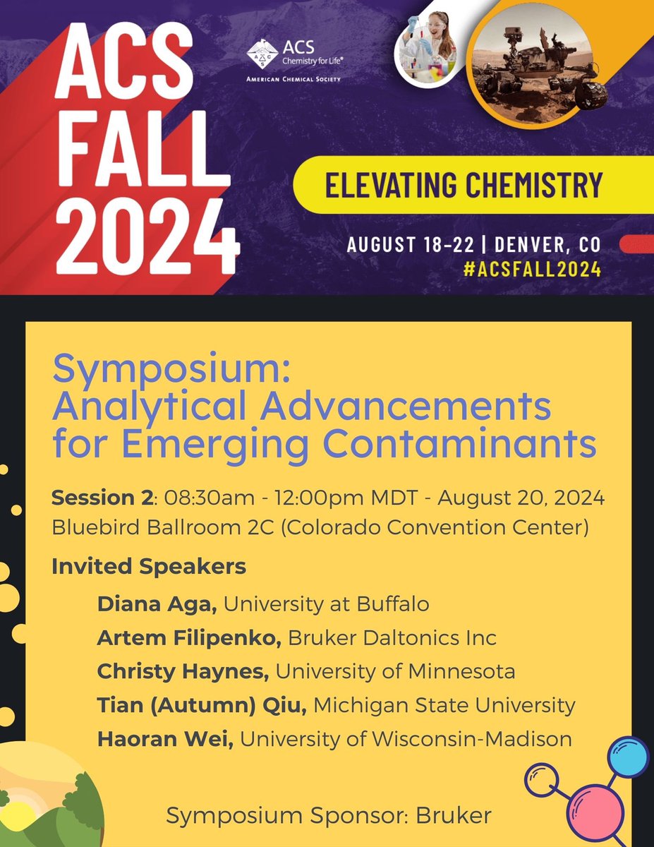 Don’t miss Dr. Diana Aga’s talk on the analysis total and specific PFAS by LC-MS/MS and 19F-NMR at the ACS Meeting.