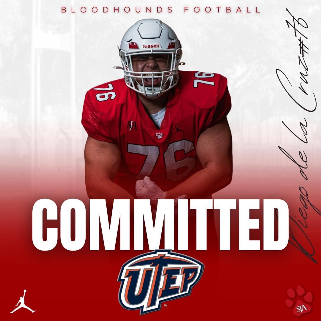 Narro88's tweet photo. Big News outta Brownsville.. @sja_bloodhounds senior @diegodelacruz76 has committed to @UTEPFB congrats Diego!! @rgvsports @KRGVSports @TXPrivateFBGuy @TappsFootball #SJAFootball #NCNE https://t.co/fTqK9EoYpZ