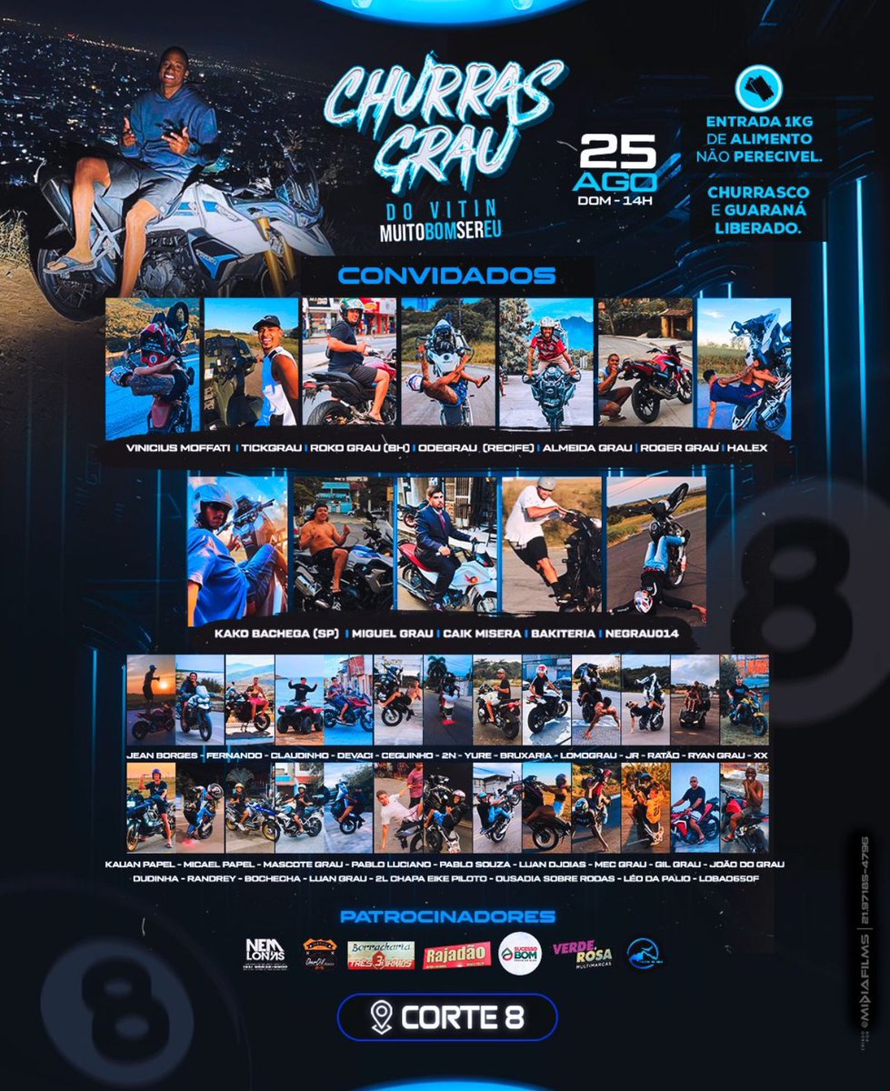 Domingão é dia de parar o RJ novamente🔥 
Esperamos vocês no melhor evento do RJ, domingo tem segunda edição do CHURRASGRAU no c8 😜🤷🏽‍♂️❤️🔥