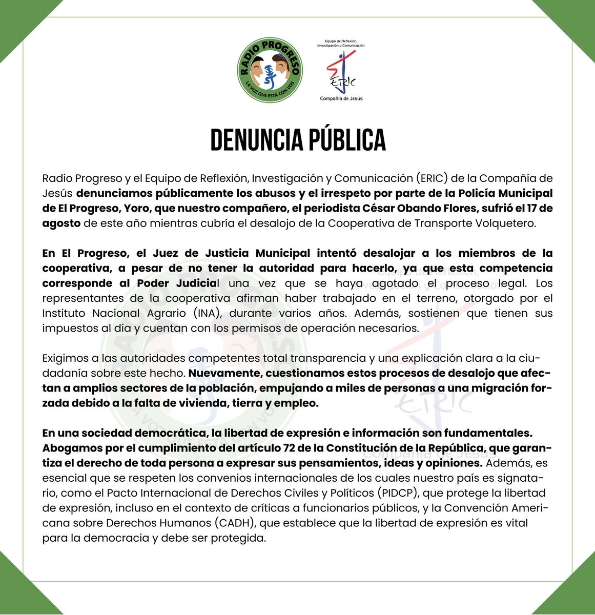 📌 Denuncia Pública.